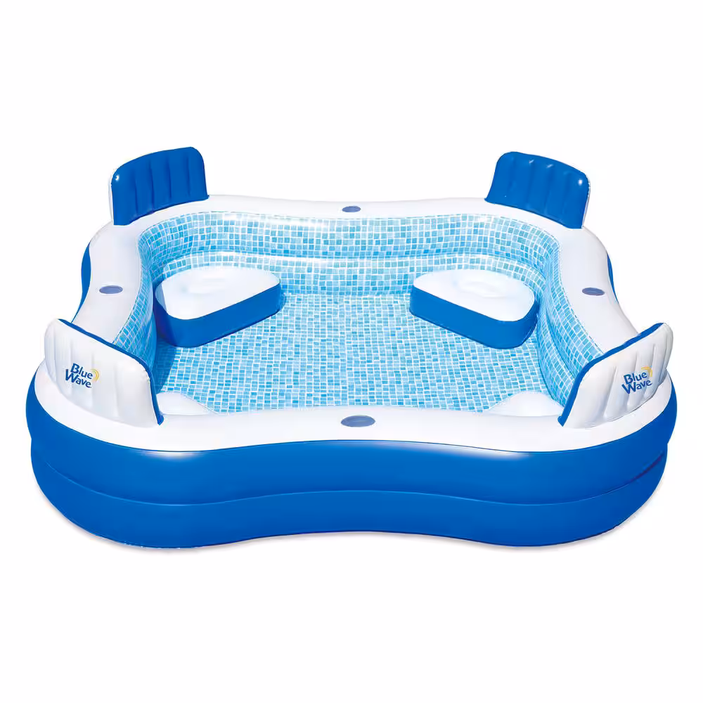88 in. x 88 in. Square 26 in. D Inflatable Pool with Cover