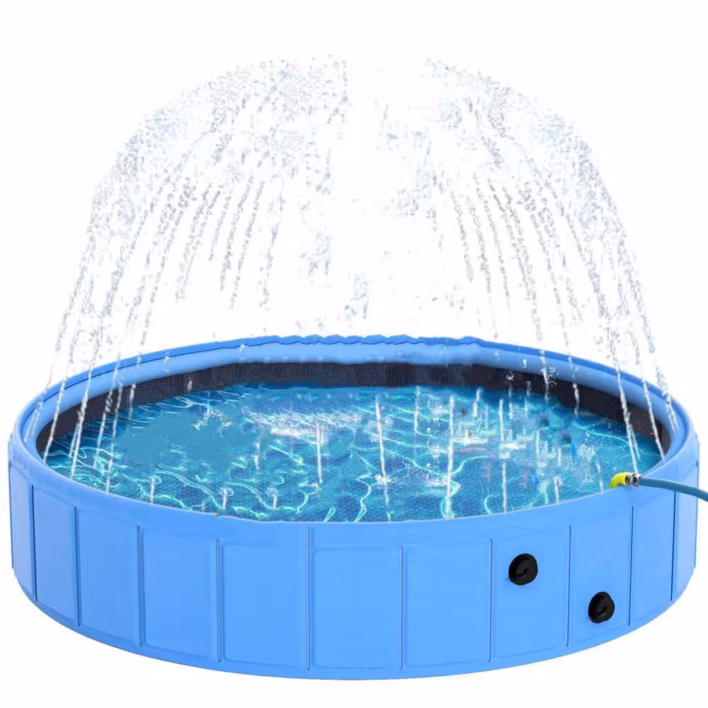 79 in x 12 in Foldable Round Kiddie Pool, Pet Dog Swimming Pool