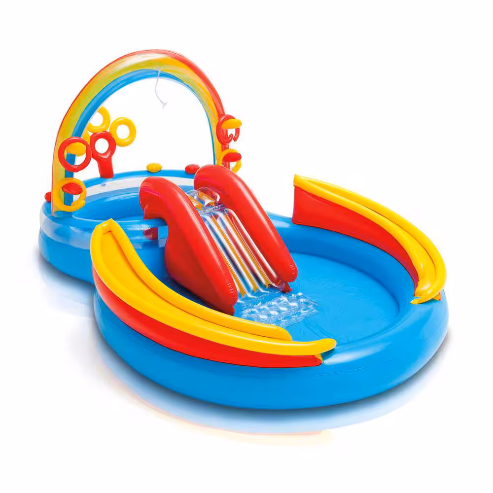 Rainbow Ring Inflatable Water Play Center with Slide