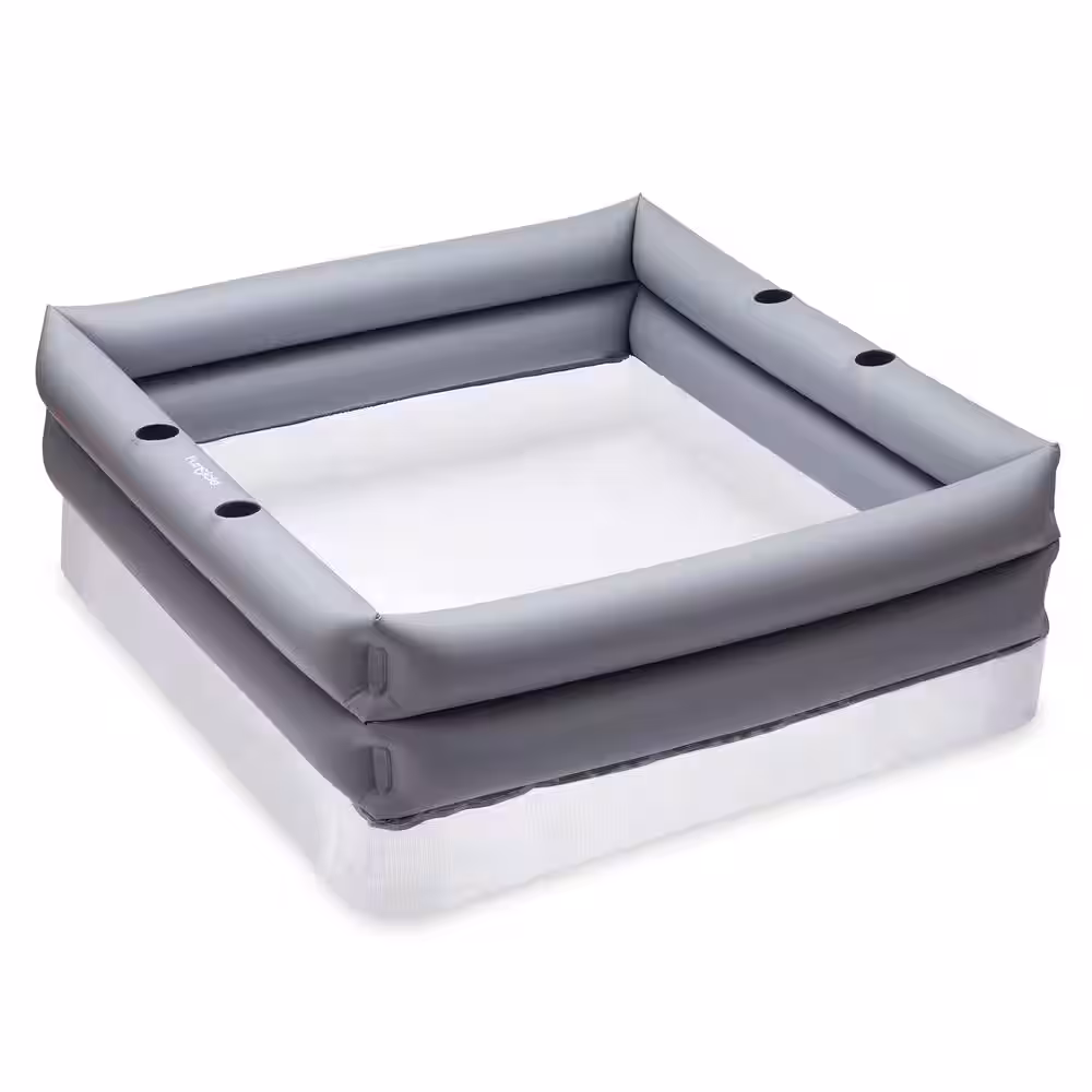 66 in x 62 in x 21 in Deep Rectangular Truck-Bed Inflatable Pool, Gray