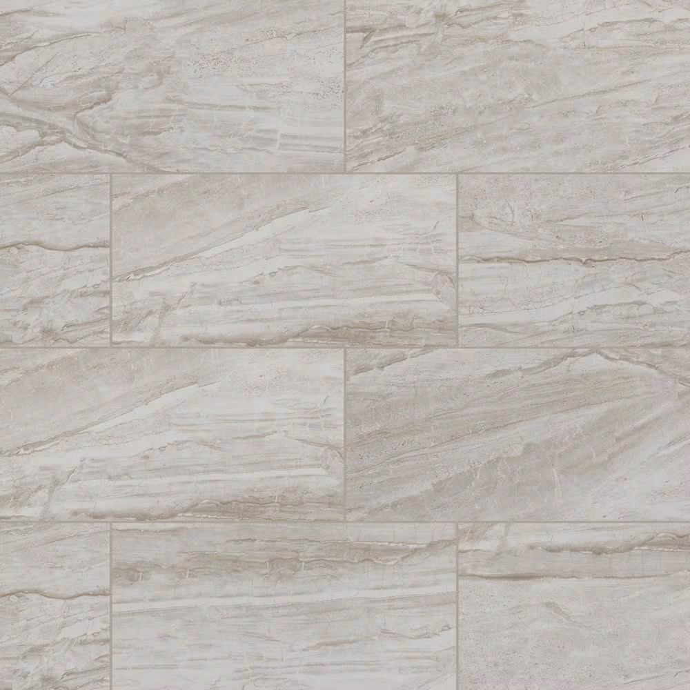 Vigo Gris 12 in x 24 in Matte Ceramic Stone-Look Floor & Wall Tile, 16 sq ft per Case