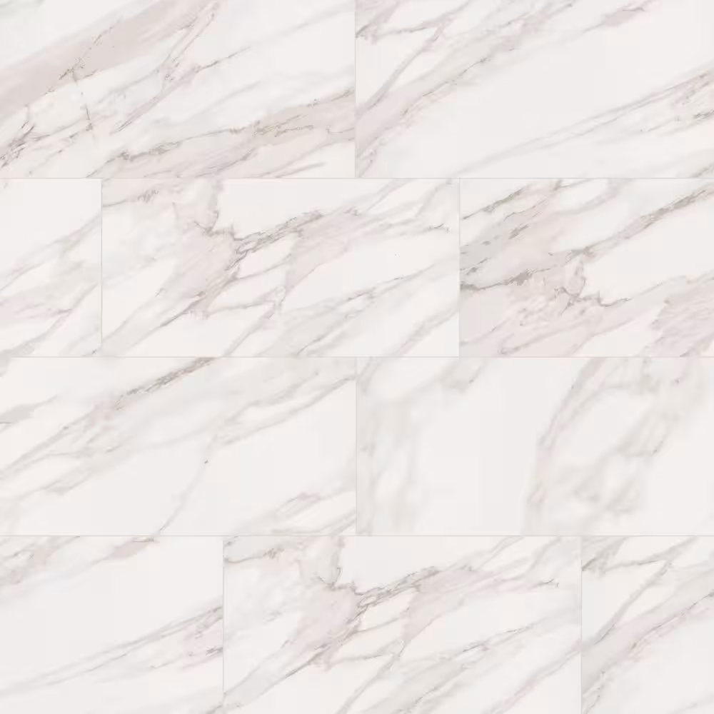 Strata 12 in x 24 in Matte Ceramic Marble-Look Floor & Wall Tile, 16 sq ft per Case