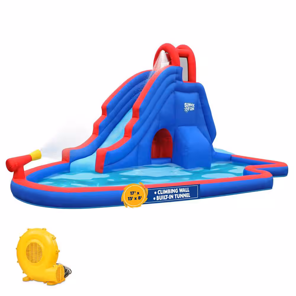 Inflatable Water Slide & Blow Up Pool, Kids Water Park