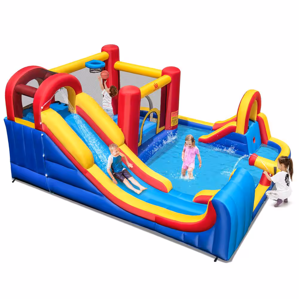 Inflatable Bounce House Water Slide with Double Slides
