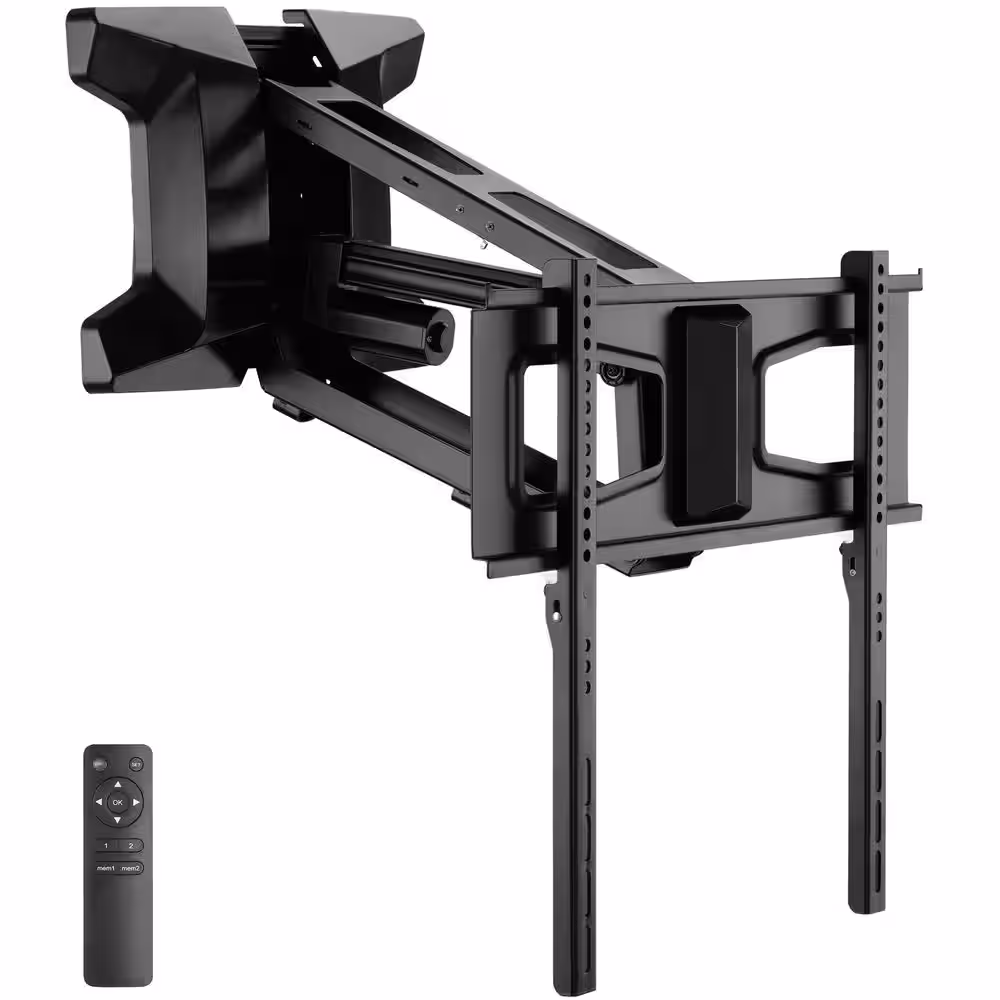 Motorized Ret retractable Fireplace TV Wall Mount for 40 in to 70 in TVs