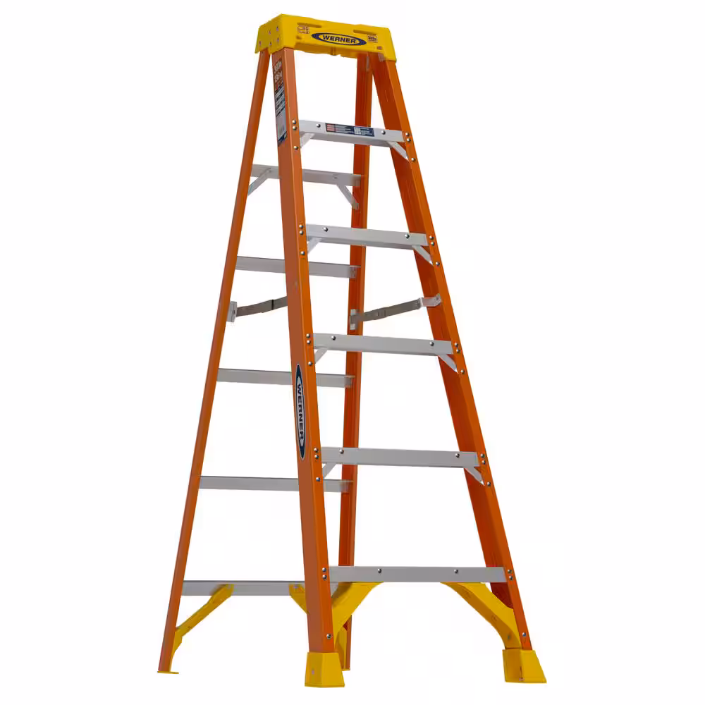 6 ft Fiberglass Step Ladder (10 ft Reach Height) 300 lb Load Capacity Type IA Duty Rating